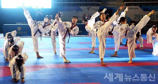 김운용스포츠위원회 어린이 시범단. ⓒSNT 세계뉴스통신